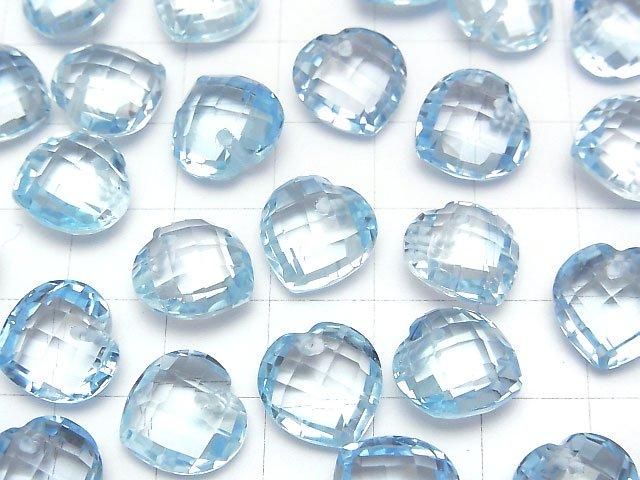 [Video]High Quality Sky Blue Topaz AAA Heart cut 12x12mm 1pc