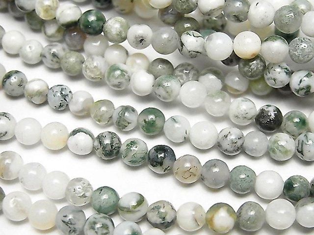 [Video]Tree Agate Round 4mm 1strand beads (aprx.15inch/36cm)