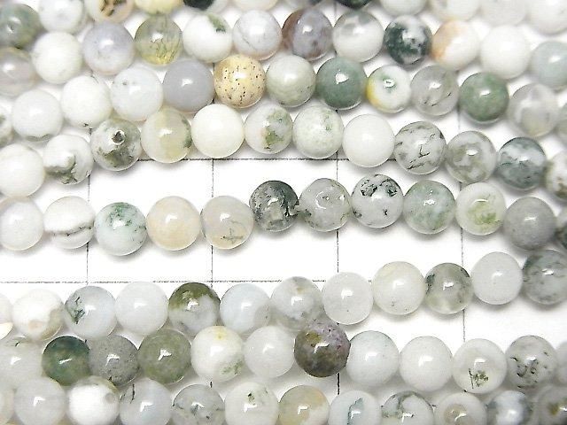 [Video]Tree Agate Round 4mm 1strand beads (aprx.15inch/36cm)
