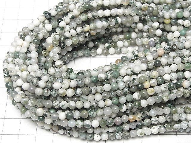 [Video]Tree Agate Round 4mm 1strand beads (aprx.15inch/36cm)