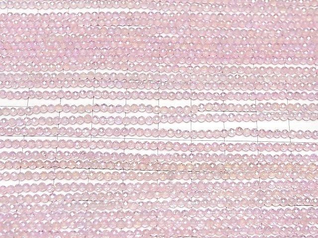 [Video]High Quality! Topaz AAA Faceted Round 2mm Pink Coated 1strand beads (aprx.14inch/34cm)