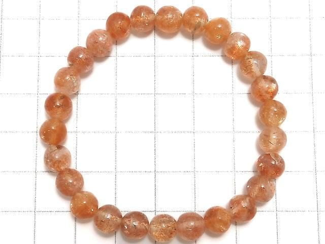 [Video][One of a kind] Sunstone AAA- Round 6.5mm Bracelet NO.202