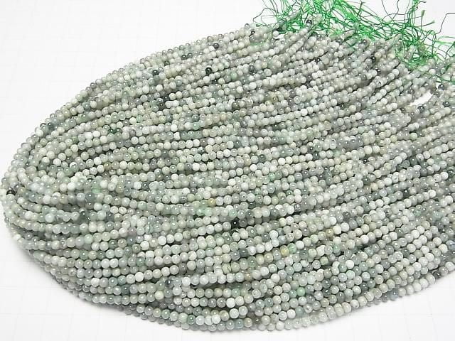 [Video] Burmese Jadeite AA Round 3.5mm 1strand beads (aprx.15inch/38cm)
