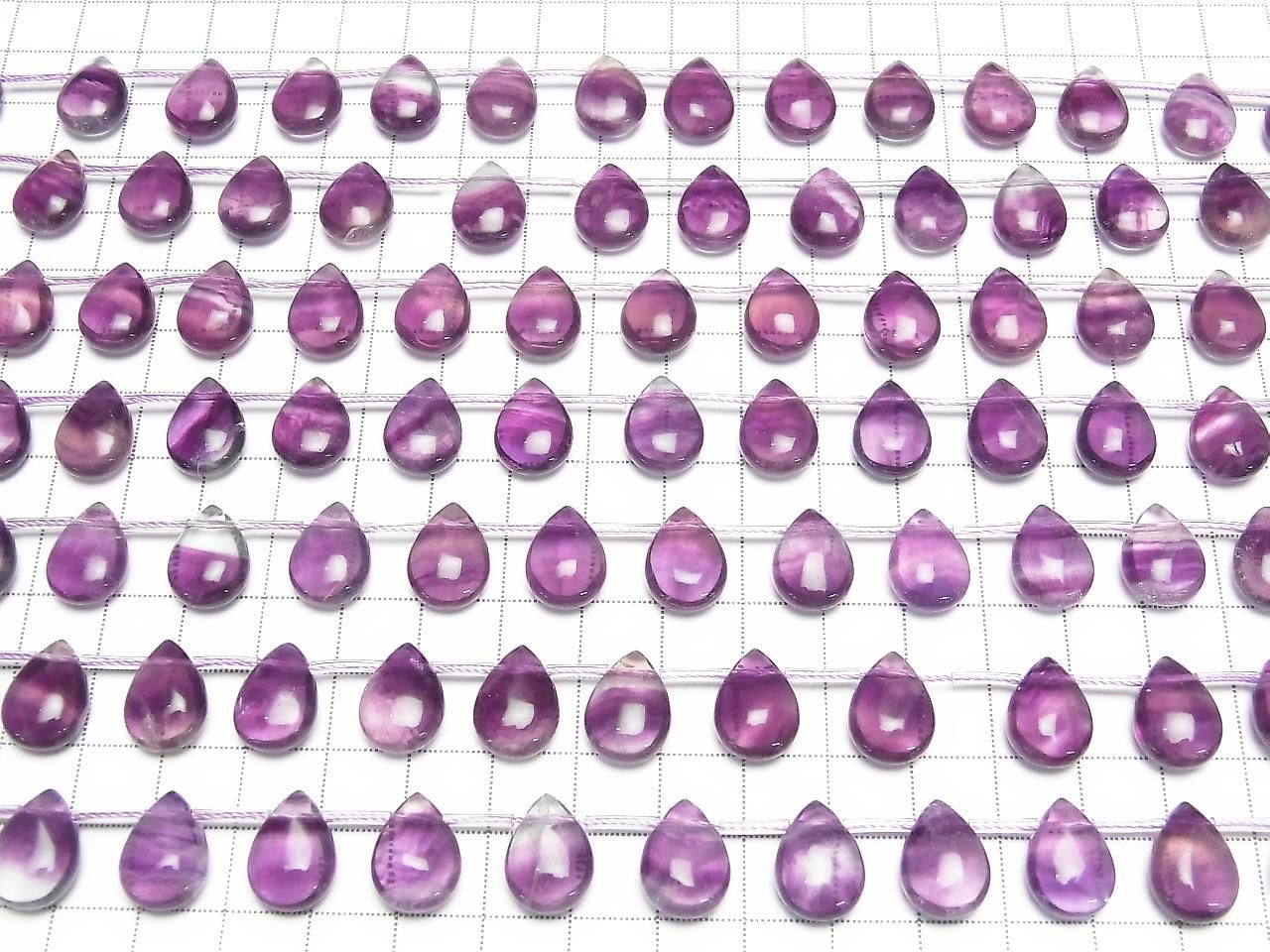 Fluorite Violet AAA - Forme Poire (Lisse) Perles 14x10mm 1 fil (env. 7 pouces/18cm)