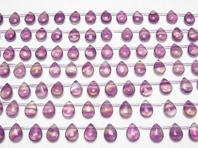[Video] Purple Fluorite AAA- Pear shape (Smooth) 14x10mm 1strand beads (aprx.7inch/18cm)