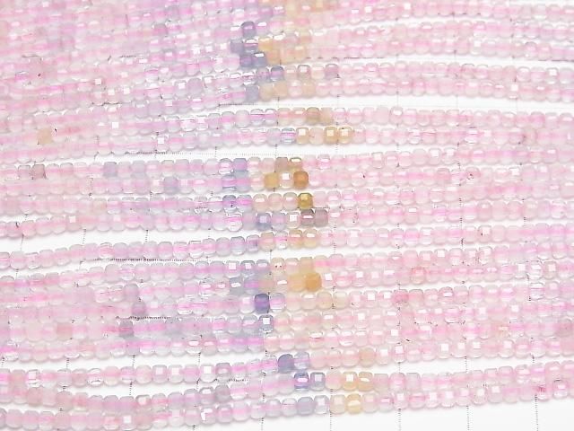 [Video]High Quality! Beryl Mix (Multicolor Aquamarine) AA++ Cube Shape 2x2x2mm 1strand beads (aprx.15inch/37cm)
