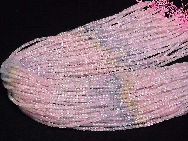 [Video]High Quality! Beryl Mix (Multicolor Aquamarine) AA++ Cube Shape 2x2x2mm 1strand beads (aprx.15inch/37cm)
