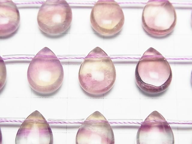[Video] Multicolor Fluorite AA++ Pear shape (Smooth) 14x10mm 1strand beads (aprx.7inch/18cm)