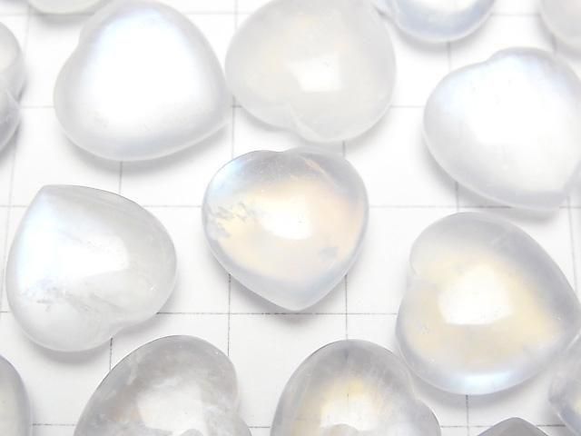 [Video] Royal Blue Moonstone AAA- Undrilled Heart 14-15mm 1pc