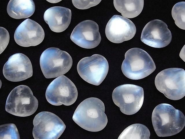[Video] Royal Blue Moonstone AAA- Undrilled Heart 14-15mm 1pc