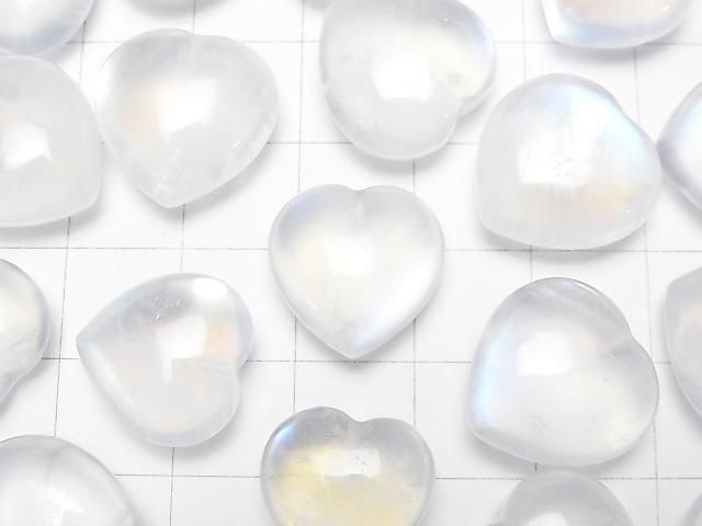 [Video] Royal Blue Moonstone AAA- Half Drilled Hole Heart 14-16mm 1pc