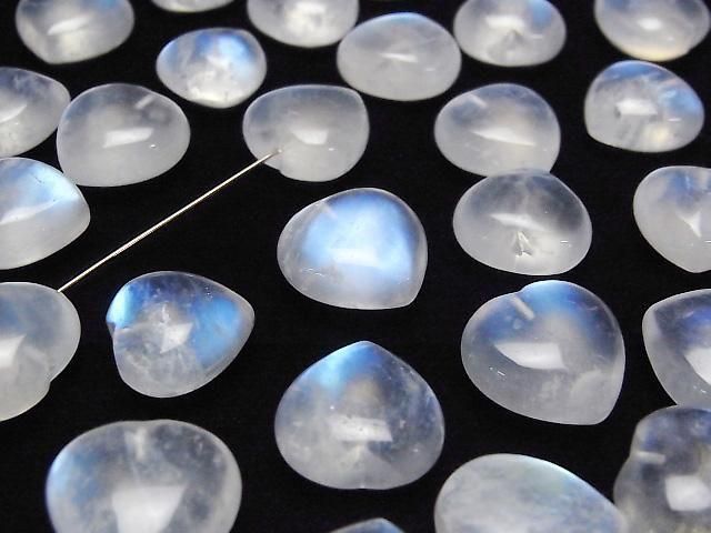 [Video] Royal Blue Moonstone AAA- Half Drilled Hole Heart 14-16mm 1pc