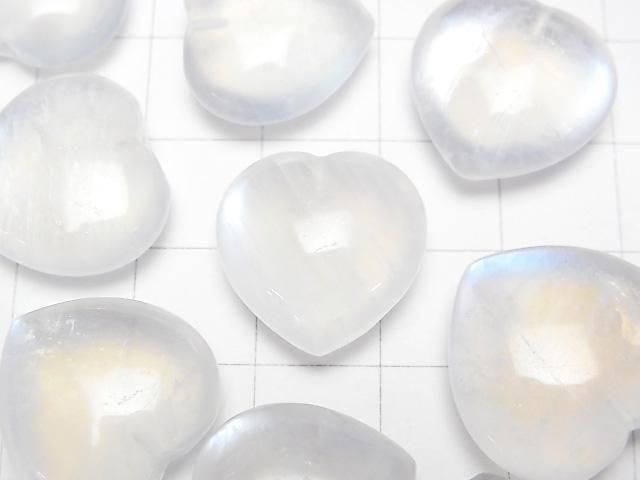 [Video] Royal Blue Moonstone AAA- Half Drilled Hole Heart 17-19mm 1pc