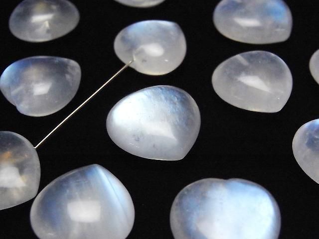 [Video] Royal Blue Moonstone AAA- Half Drilled Hole Heart 17-19mm 1pc