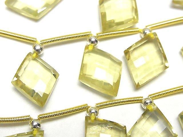 [Video]High Quality Lemon Quartz AAA- Diamond Shape 16x12mm half or 1strand (8pcs )