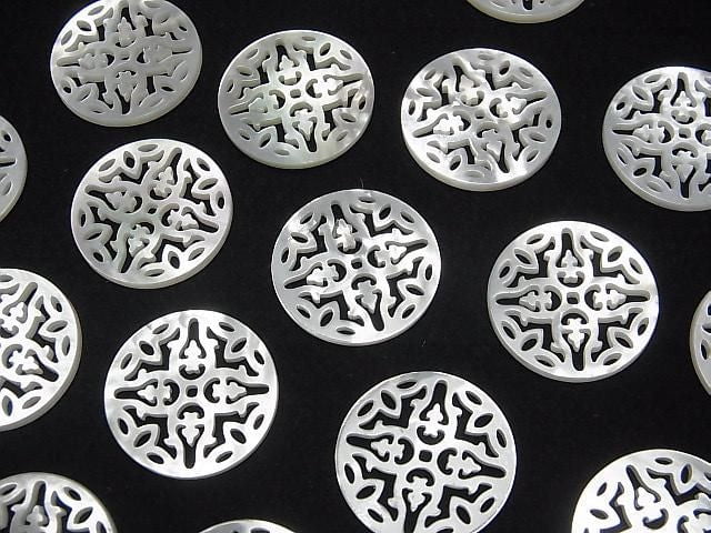 [Video] High Quality White Shell (Silver-lip Oyster) AAA Watermark Coin 20x20mm 1pc