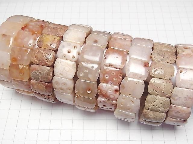 [Video] Pink Coral Agate 2-Hole Oval 17x14mm 1strand (Bangle Bracelet)