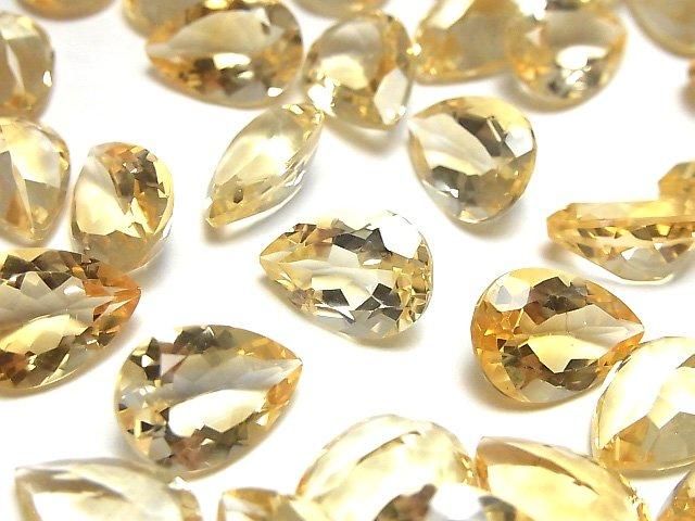 [Video]High Quality Citrine AAA Loose stone Pear shape Faceted 14x10mm 2pcs