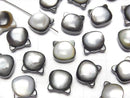[Video] Black Shell (Black-lip Oyster) AAA Cat Motif 10x9.5mm [Horizontal hole] 1pc