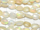 [Video]High Quality Ethiopian Opal AA++ Flat Faceted Nugget half or 1strand beads (aprx.15inch/37cm)