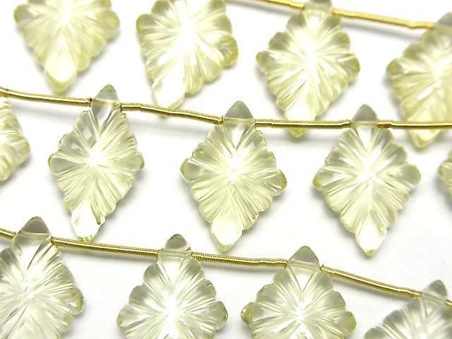 [Video]High Quality Lemon Quartz AAA Rosette Carving 1strand (6pcs)