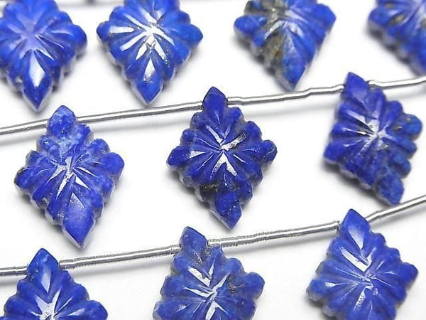 [Video]Lapislazuli AA++ Rosette Carving 16x12mm 1strand (8pcs )