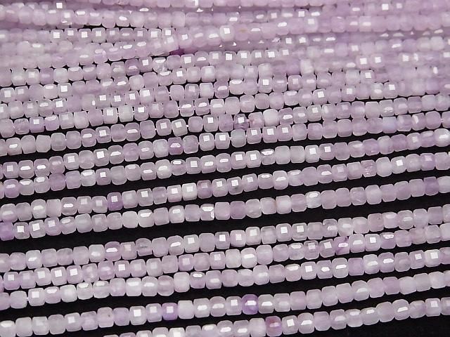[Video] High Quality! Kunzite AA++ Cube Shape 2.5x2.5x2.5mm 1strand beads (aprx.15inch/37cm)