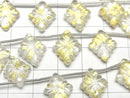 [Video] Doublet Crystal AAA Rosette Carving Gold 1strand (6pcs)