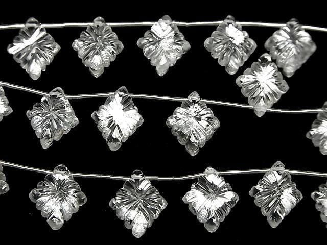 [Video] Doublet Crystal AAA Rosette Carving Silver 1strand (6pcs)