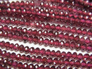 [Video]High Quality! Mozambique Garnet AAA Faceted Button Rondelle 3x3x2mm 1strand beads (aprx.15inch/37cm)