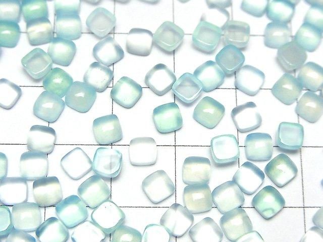 [Video] Sea Blue Chalcedony AAA Square Cabochon 4x4mm 10pcs