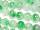 [Video] Clear x Green Jade Round 10mm 1strand beads (aprx.14inch/35cm)