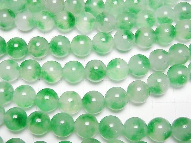 [Video] Clear x Green Jade Round 10mm 1strand beads (aprx.14inch/35cm)