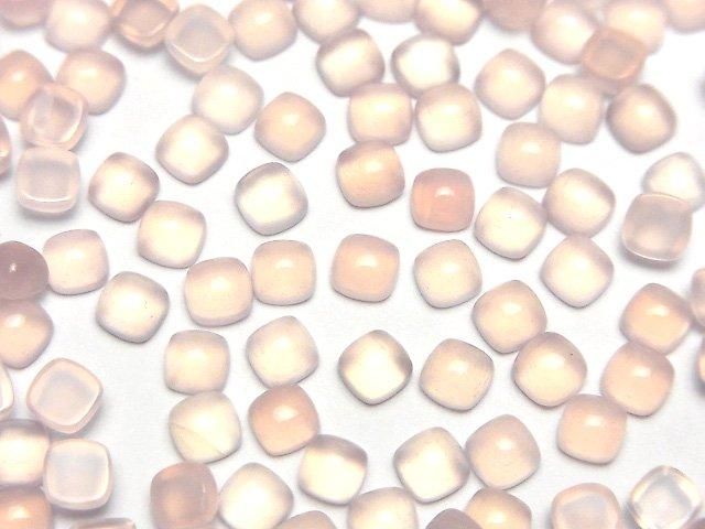 [Video] Pink Chalcedony AAA Square Cabochon 4x4mm 10pcs