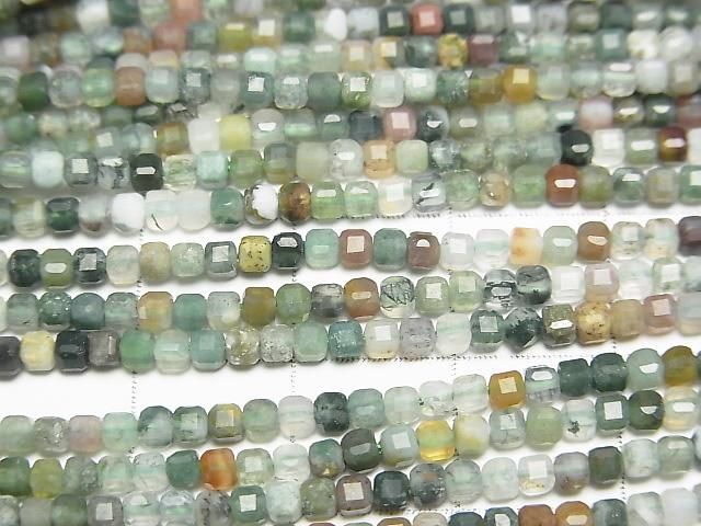 [Video]High Quality! Indian Agate Cube Shape 2x2x2mm 1strand beads (aprx.15inch/37cm)