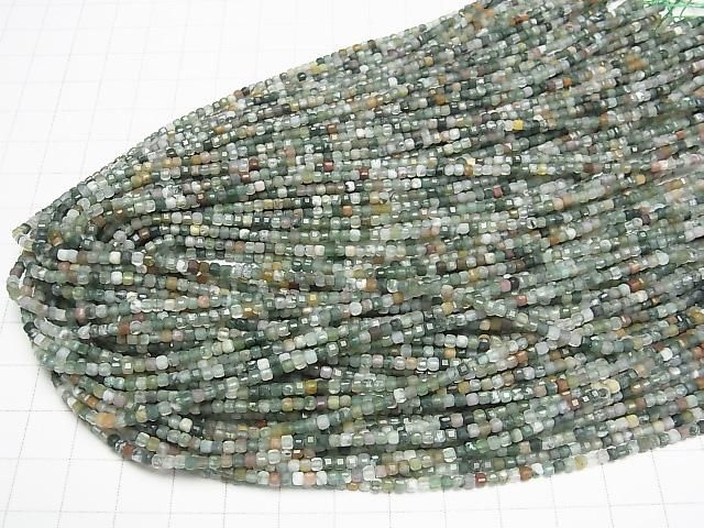[Video]High Quality! Indian Agate Cube Shape 2x2x2mm 1strand beads (aprx.15inch/37cm)