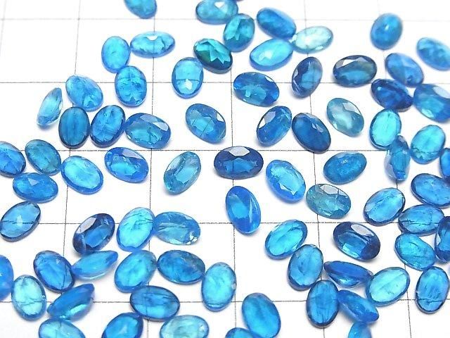 [Video]High Quality Neon Blue Apatite AAA- Loose stone Oval Faceted 6x4mm 2pcs