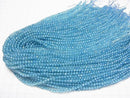 [Video]High Quality! Blue color Topaz AA+ Round - Semi-Faceted Round 3.5mm 1strand beads (aprx.15inch/37cm)