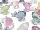 [Video] Multicolor Fluorite AAA Dolphin Motif 22x11mm [Undrilled] 5pcs