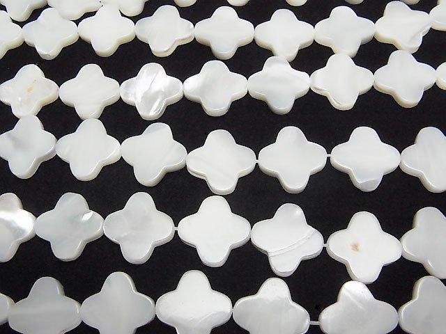 [Video]Mother of Pearl MOP White Flower Motif 16x16mm 1strand beads (aprx.15inch/36cm)