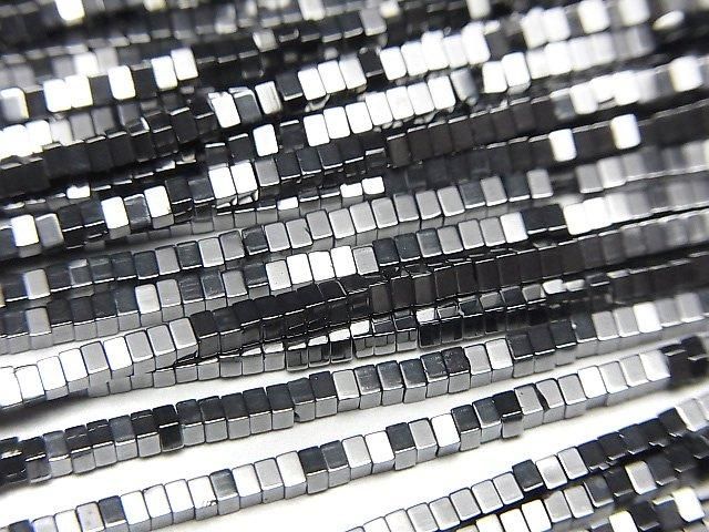 [Video]High Quality! Terahertz Square Rondelle (Disc) 1.5x1.5x1mm 1strand beads (aprx.15inch/36cm)