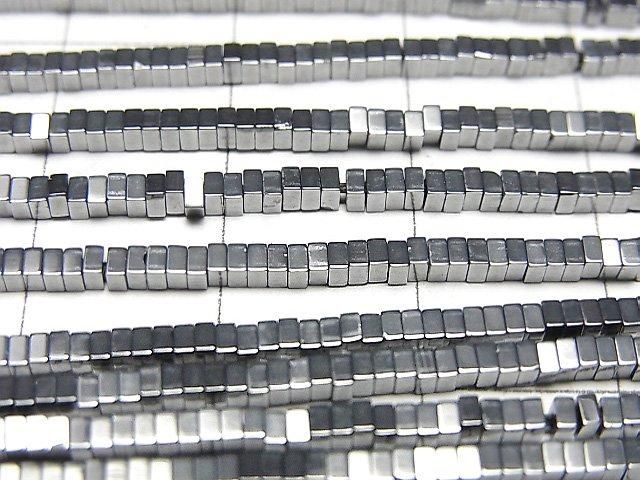 [Video]High Quality! Terahertz Square Rondelle (Disc) 1.5x1.5x1mm 1strand beads (aprx.15inch/36cm)
