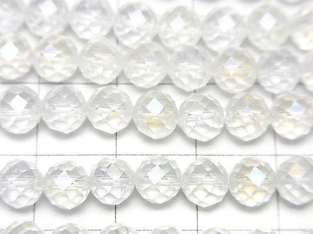 [Video] High Quality! Aqua Crystal 64Faceted Round 6mm half or 1strand beads (aprx.15inch/36cm)