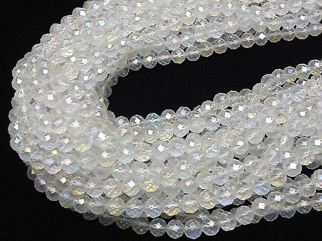 [Video] High Quality! Aqua Crystal 64Faceted Round 6mm half or 1strand beads (aprx.15inch/36cm)