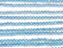 [Video]High Quality! Light Blue Flash Crystal Faceted Round 2mm 1strand beads (aprx.14inch/35cm)