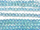 [Video]High Quality! Light Blue Flash Crystal Faceted Round 3mm 1strand beads (aprx.14inch/34cm)