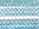 [Video]High Quality! Light Blue Flash Crystal Faceted Round 4mm 1strand beads (aprx.14inch/34cm)