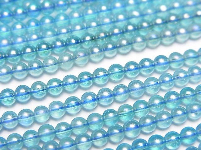 [Video] Light blue flash crystal Round 3mm 1strand beads (aprx.13inch/32cm)
