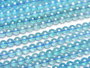 [Video] Light blue flash crystal Round 3mm 1strand beads (aprx.13inch/32cm)
