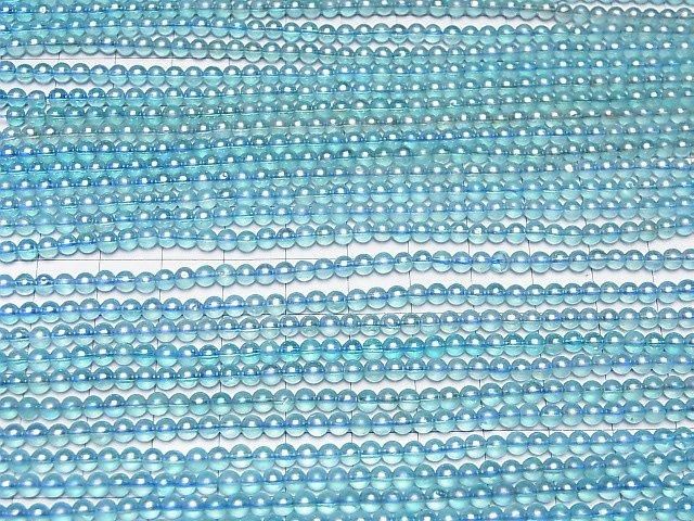 [Video] Light blue flash crystal Round 3mm 1strand beads (aprx.13inch/32cm)